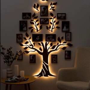 Luminária árvore com quadros